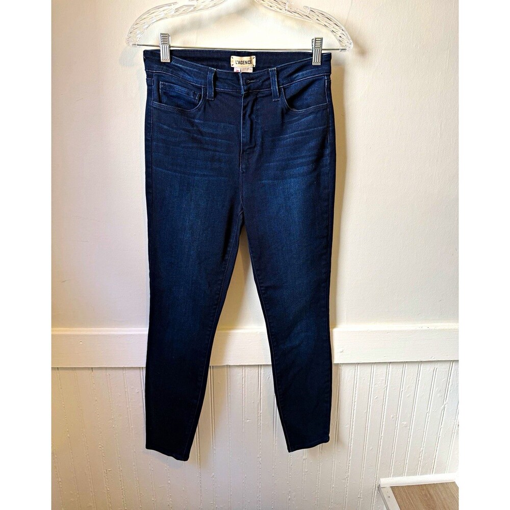 L’AGENCE Margot High Rise Skinny Jeans Marino Blue Dark Wash Size 28